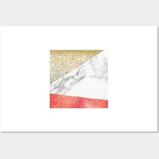 Arty rose gold glitter marble ii Posters and Art